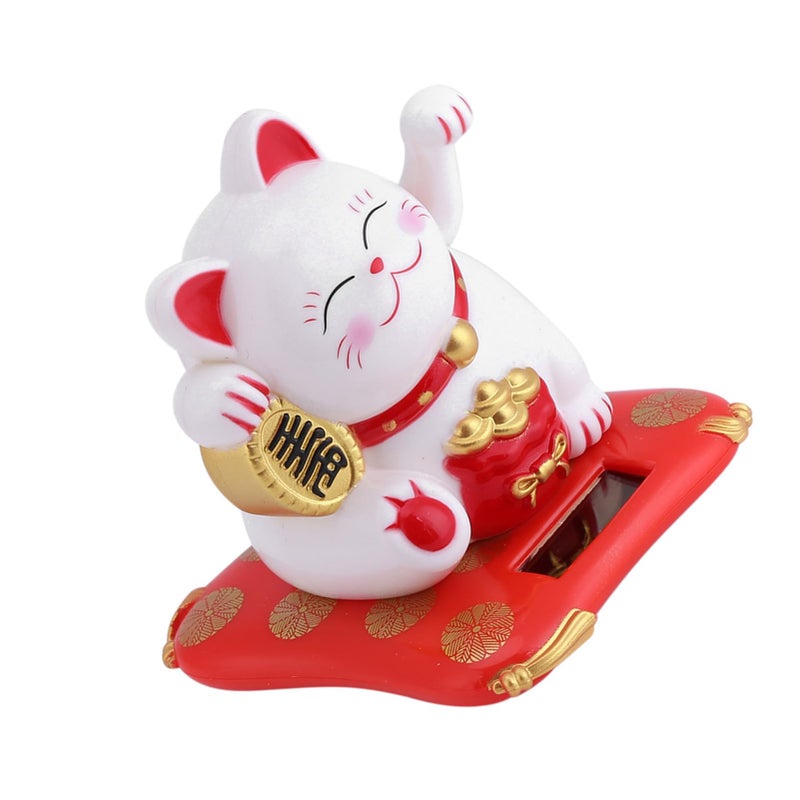 Garosa Solar Powered Waving Arm Good Luck Cat Figurine for Home, Office, Car Decor - Lucky Wealth Health Ornament - Image 4